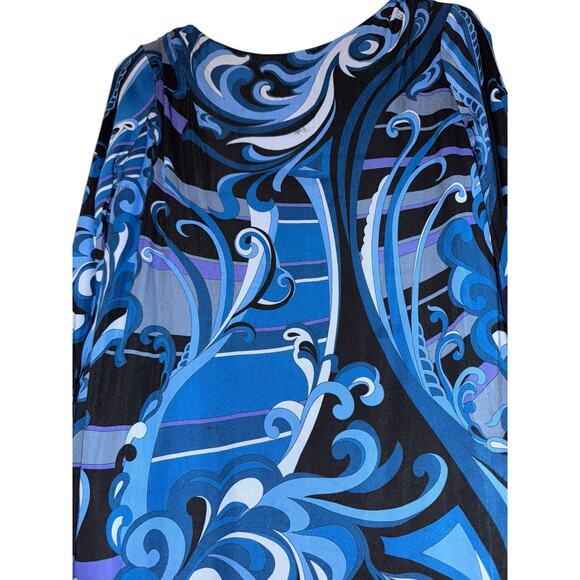 Emilio Pucci Blue Swirl Mini Dress Size 38 - Picture 4 of 9